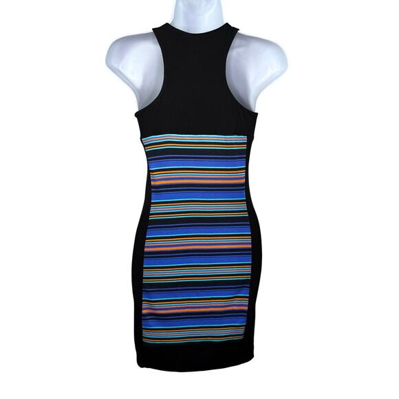 MBN Maria Bianca Nero Striped Sleeveless Bodycon Dress Small Racerback - Picture 2 of 8